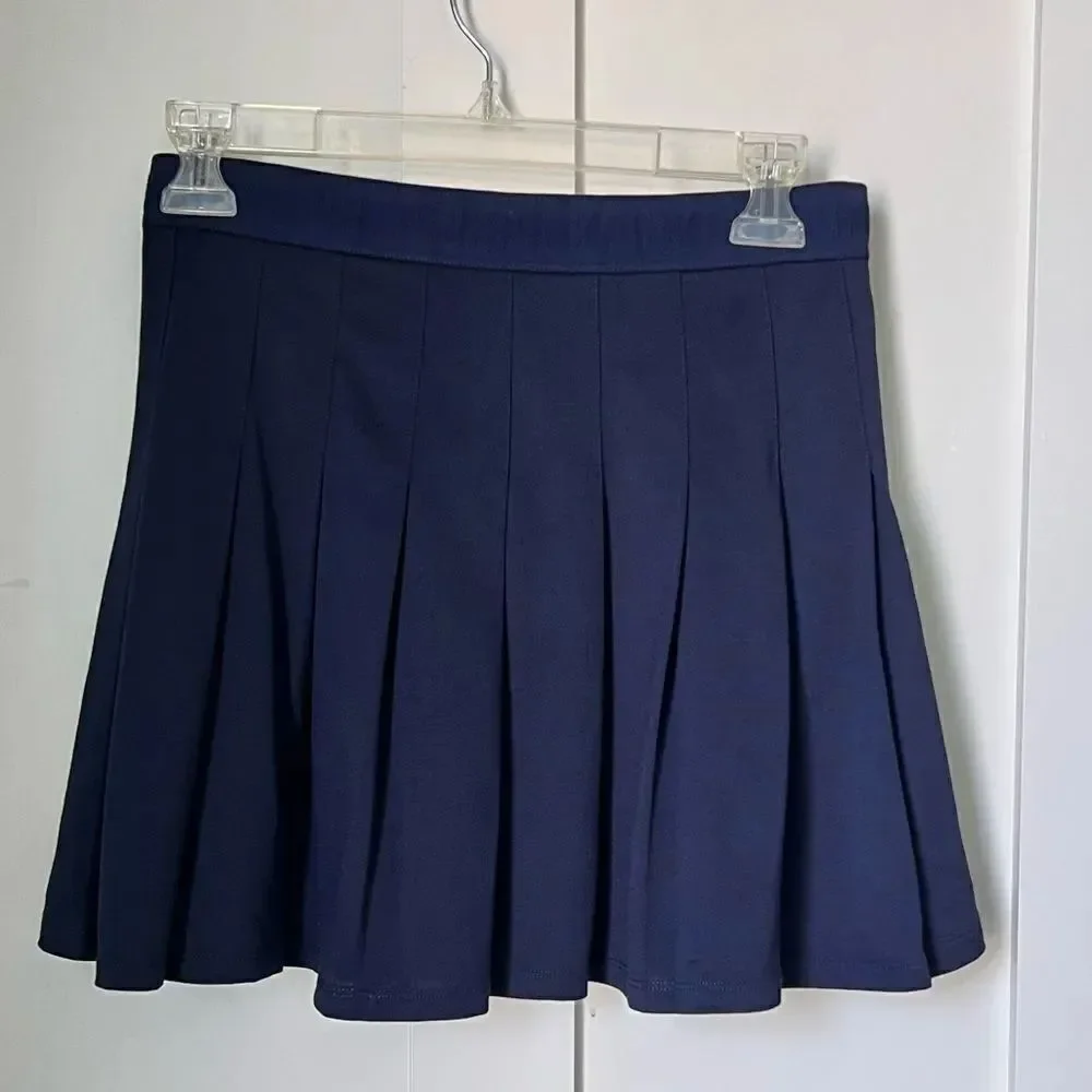 PINK Victoria's Secret Pleated Plain A-line Navy Blue Tennis Mini Skirt XS